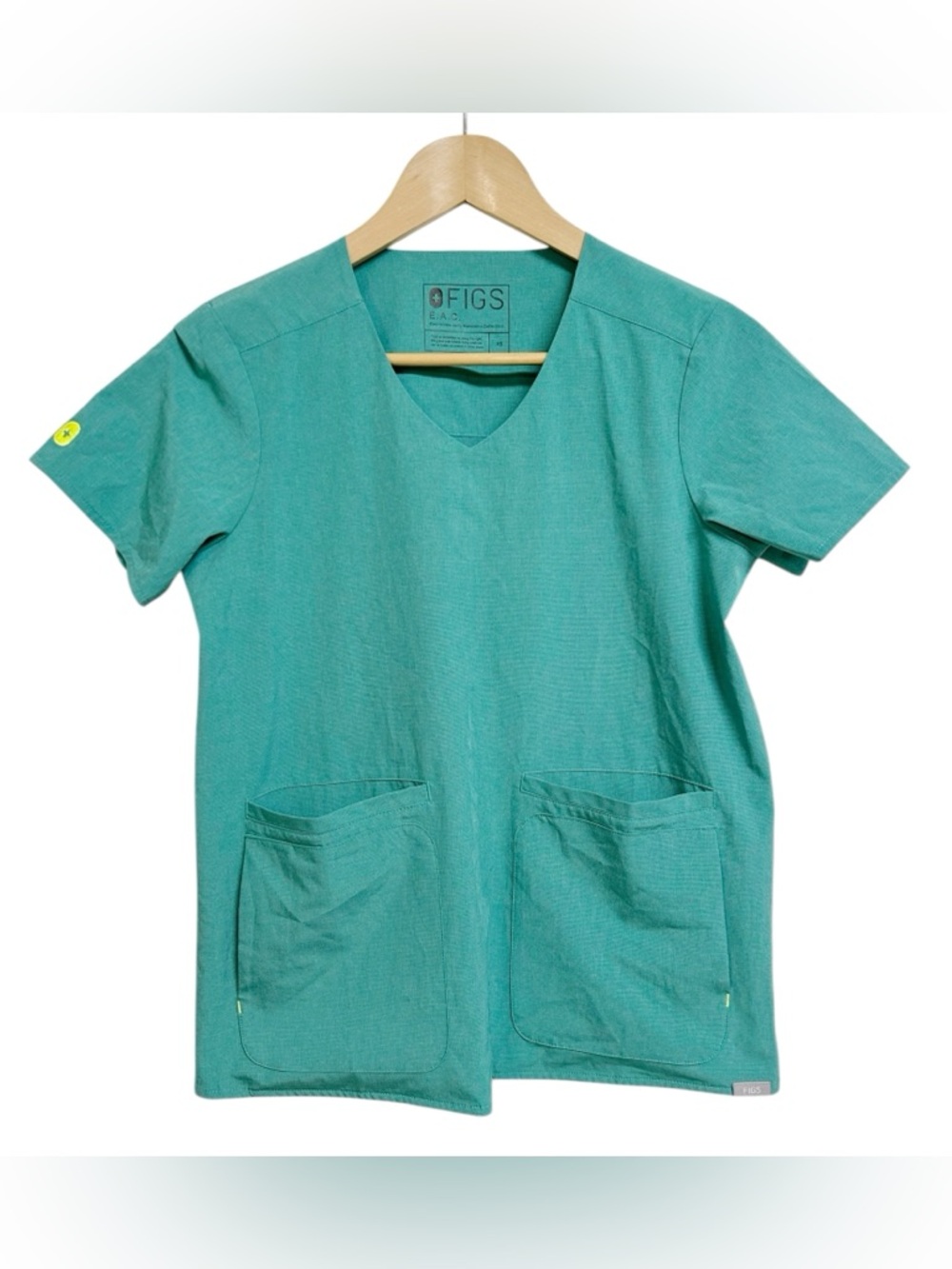 Figs Scrubs Top XS Green Environmentally Awesome Collection